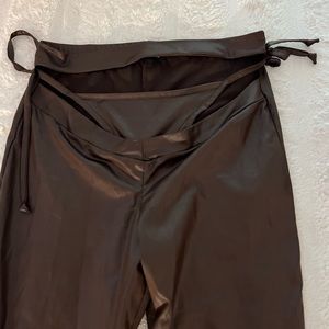 Dark brown leather pants